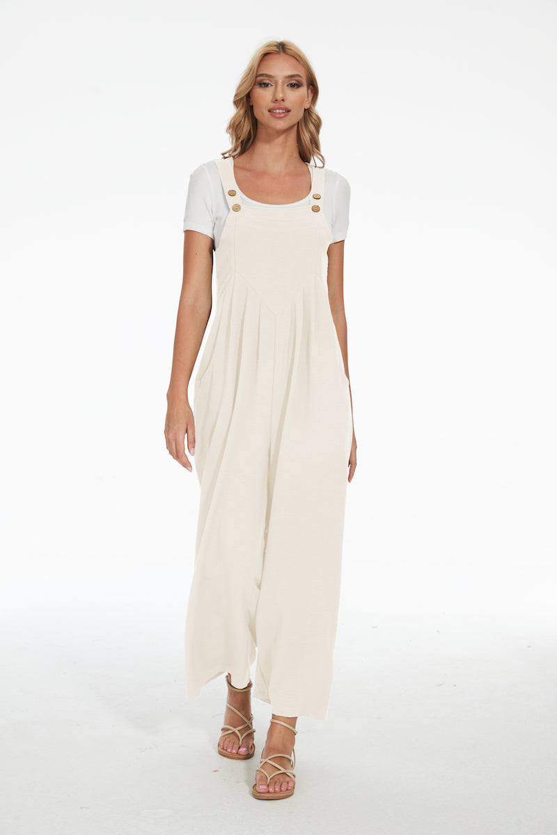 Plus Size Wide Leg Overalls Jumpsuit-My Comfy Blouse