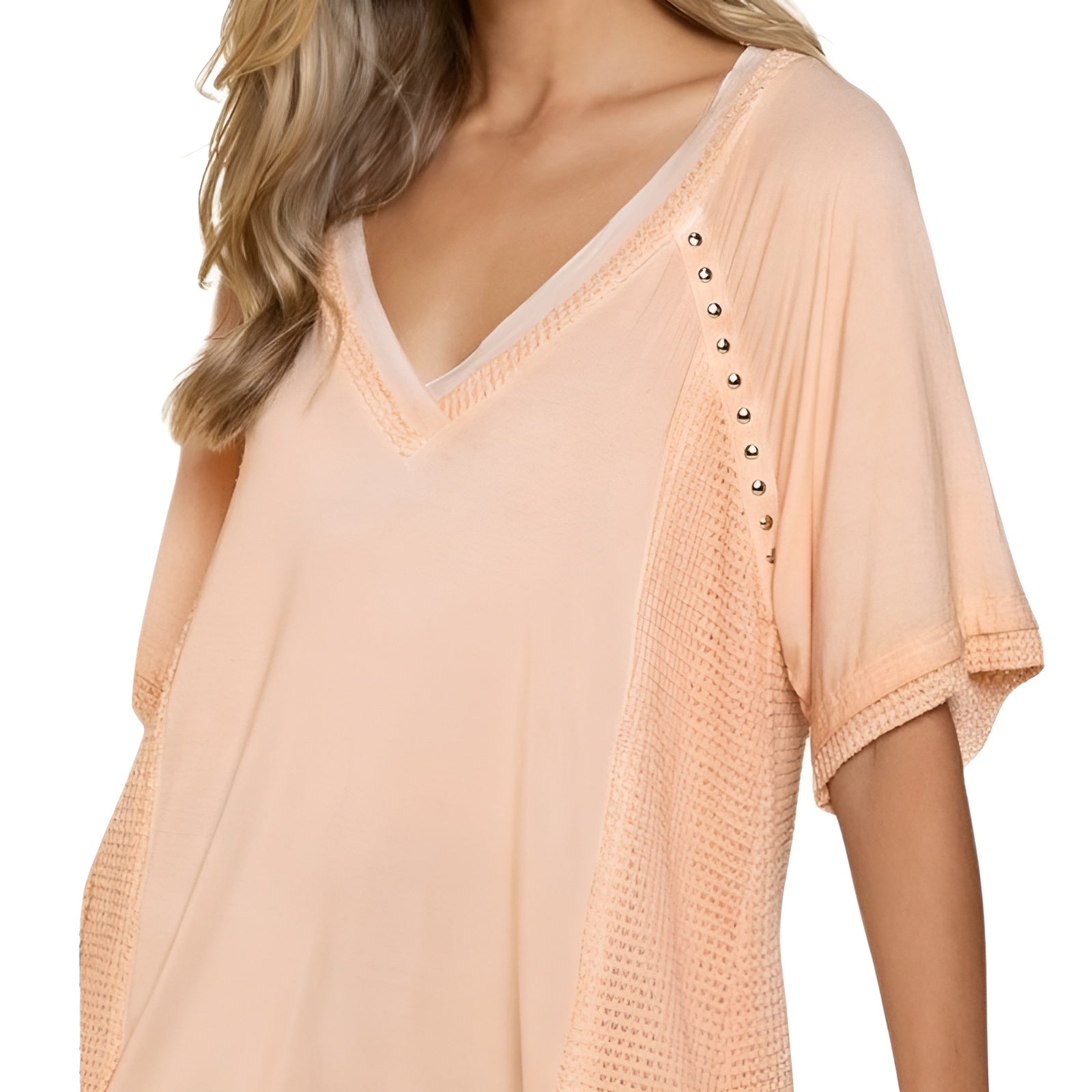 Open Back Detail Textured Knit Top-My Comfy Blouse