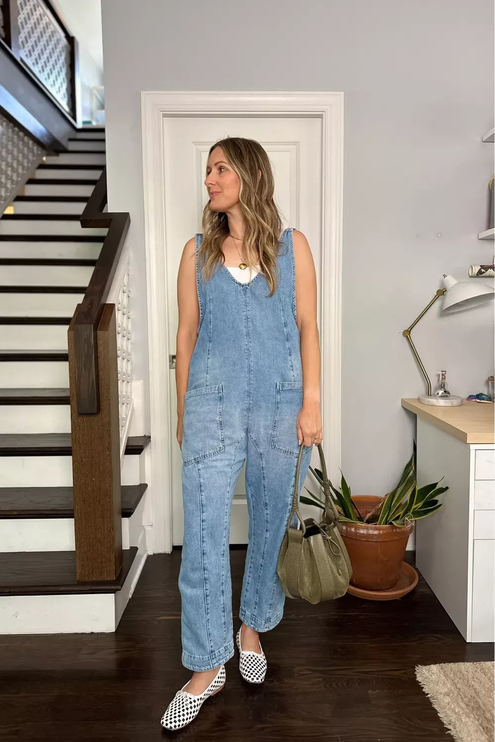 Denim Jumpsuit With Pockets