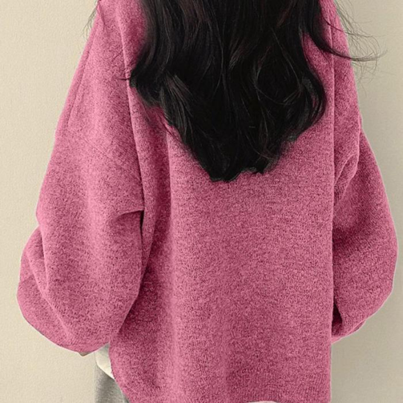 Oversized Drop Shoulder Split Hem Sweater For Women-My Comfy Blouse