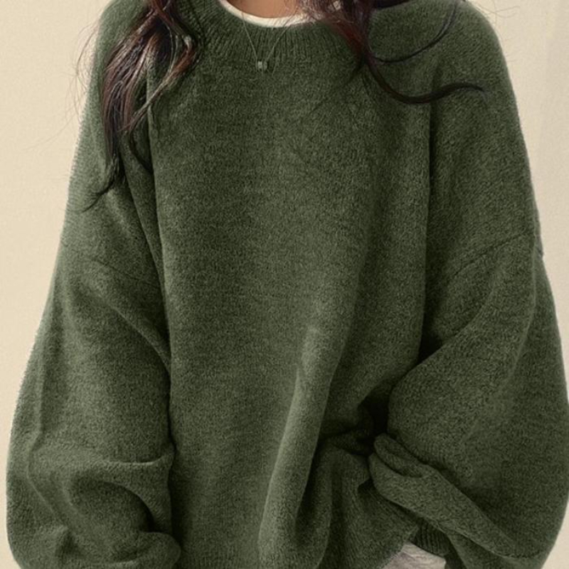 Oversized Drop Shoulder Split Hem Sweater For Women-My Comfy Blouse