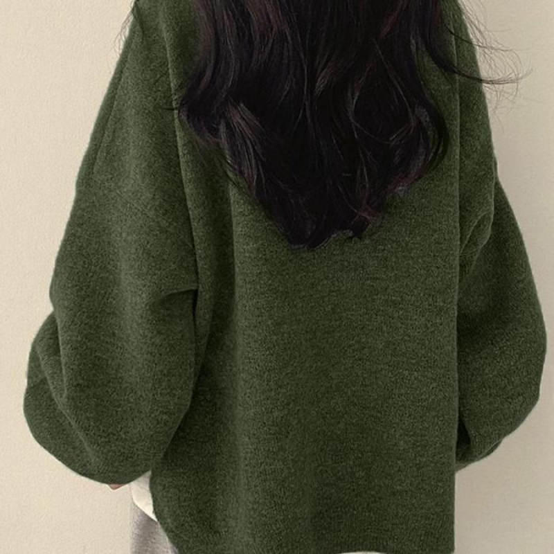 Oversized Drop Shoulder Split Hem Sweater For Women-My Comfy Blouse