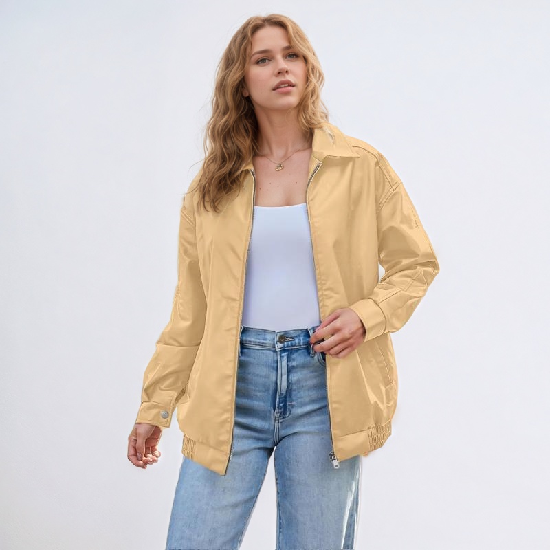 Oversized Faux Leather Jacket for Women