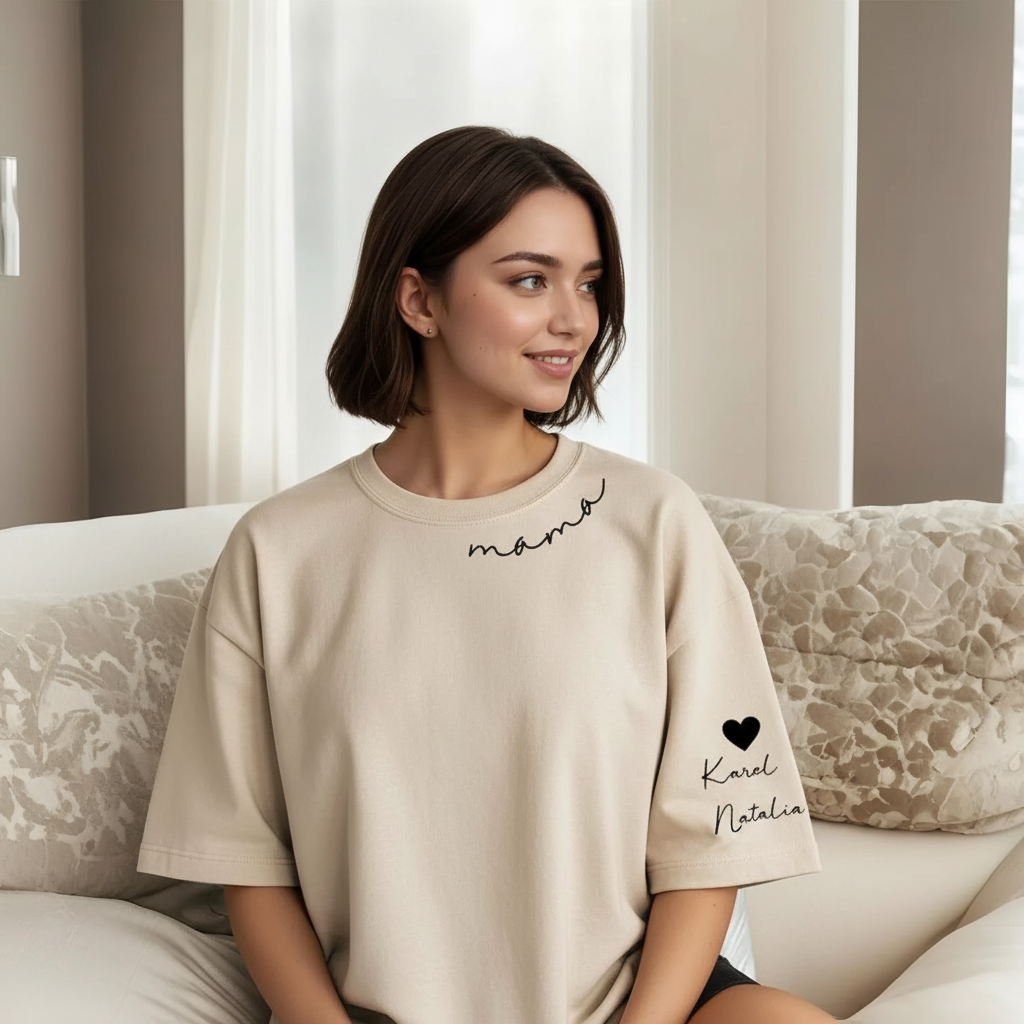 Personalized Mama Sweatshirt And Hoodie With Names On Sleeve