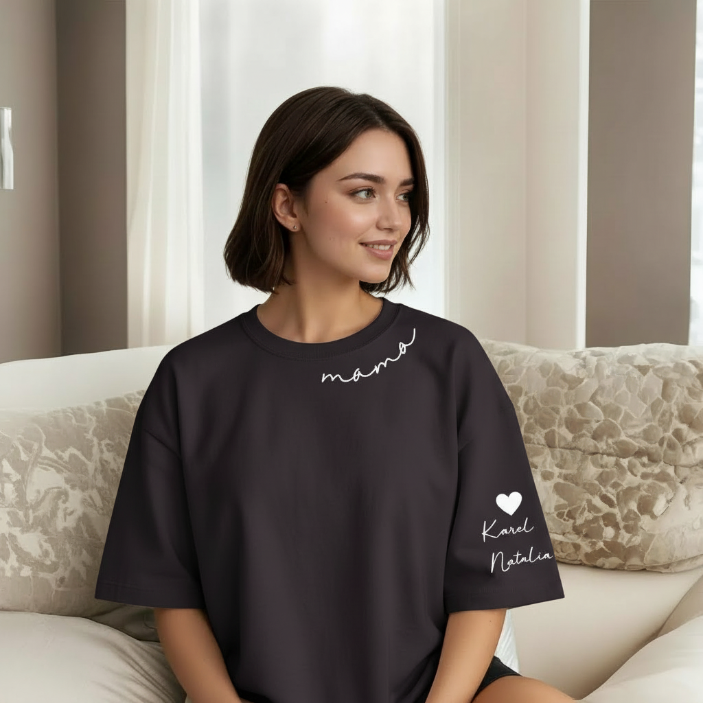 Personalized Mama Sweatshirt And Hoodie With Names On Sleeve