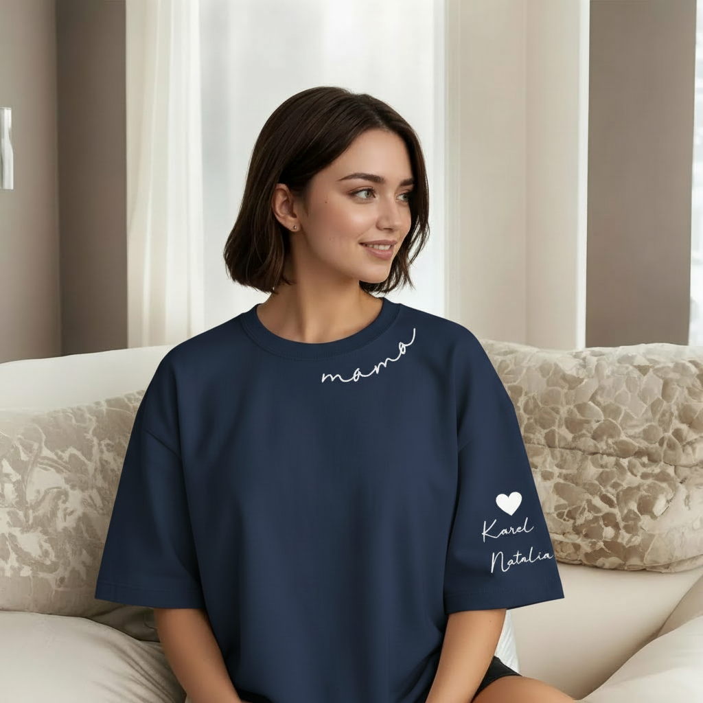 Personalized Mama Sweatshirt And Hoodie With Names On Sleeve