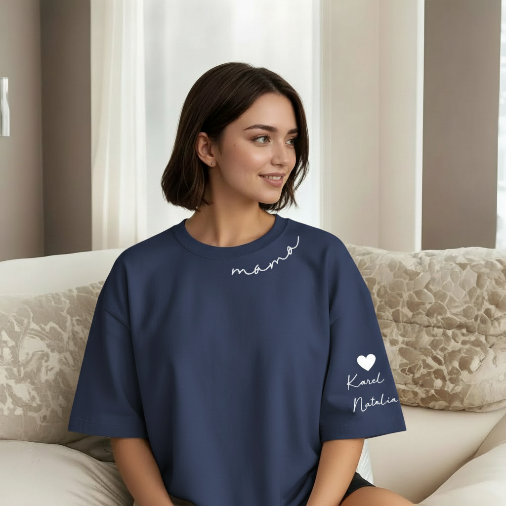 Personalized Mama Sweatshirt And Hoodie With Names On Sleeve