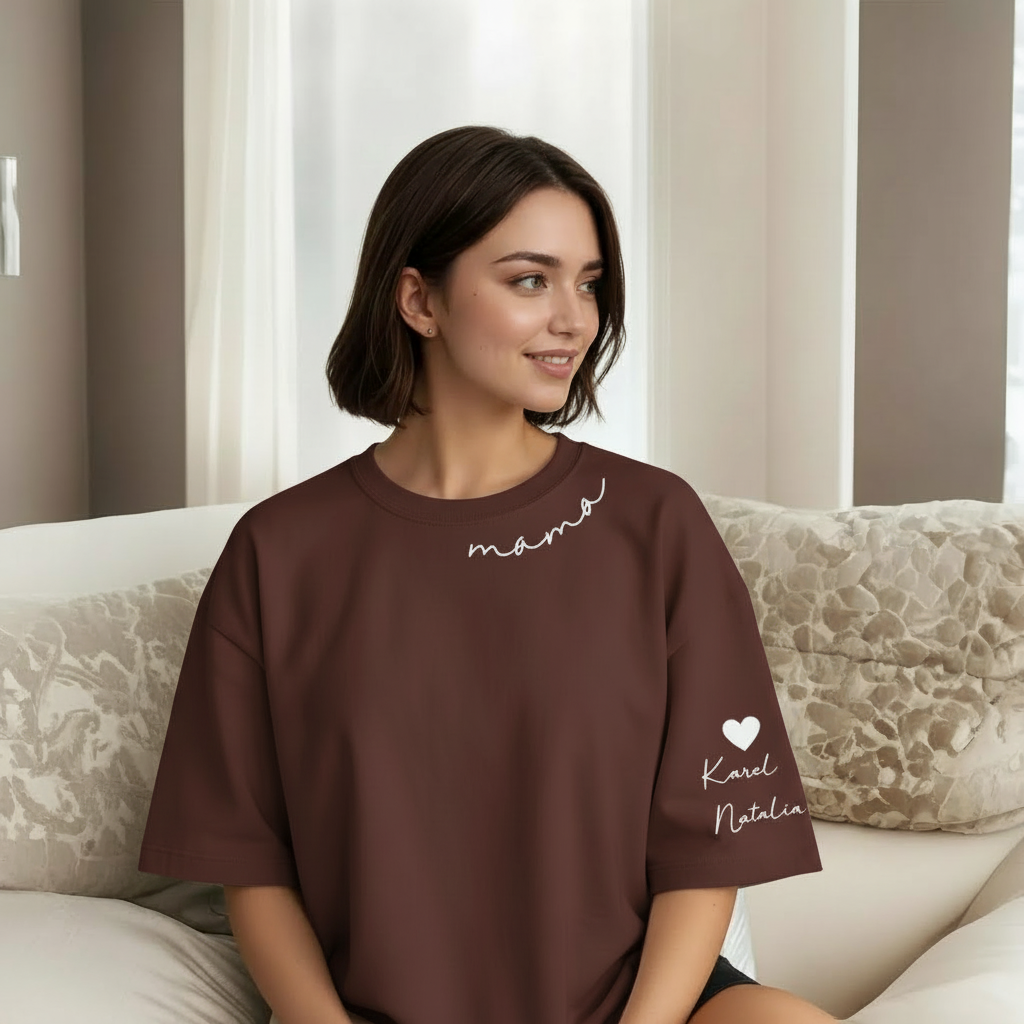 Personalized Mama Sweatshirt And Hoodie With Names On Sleeve