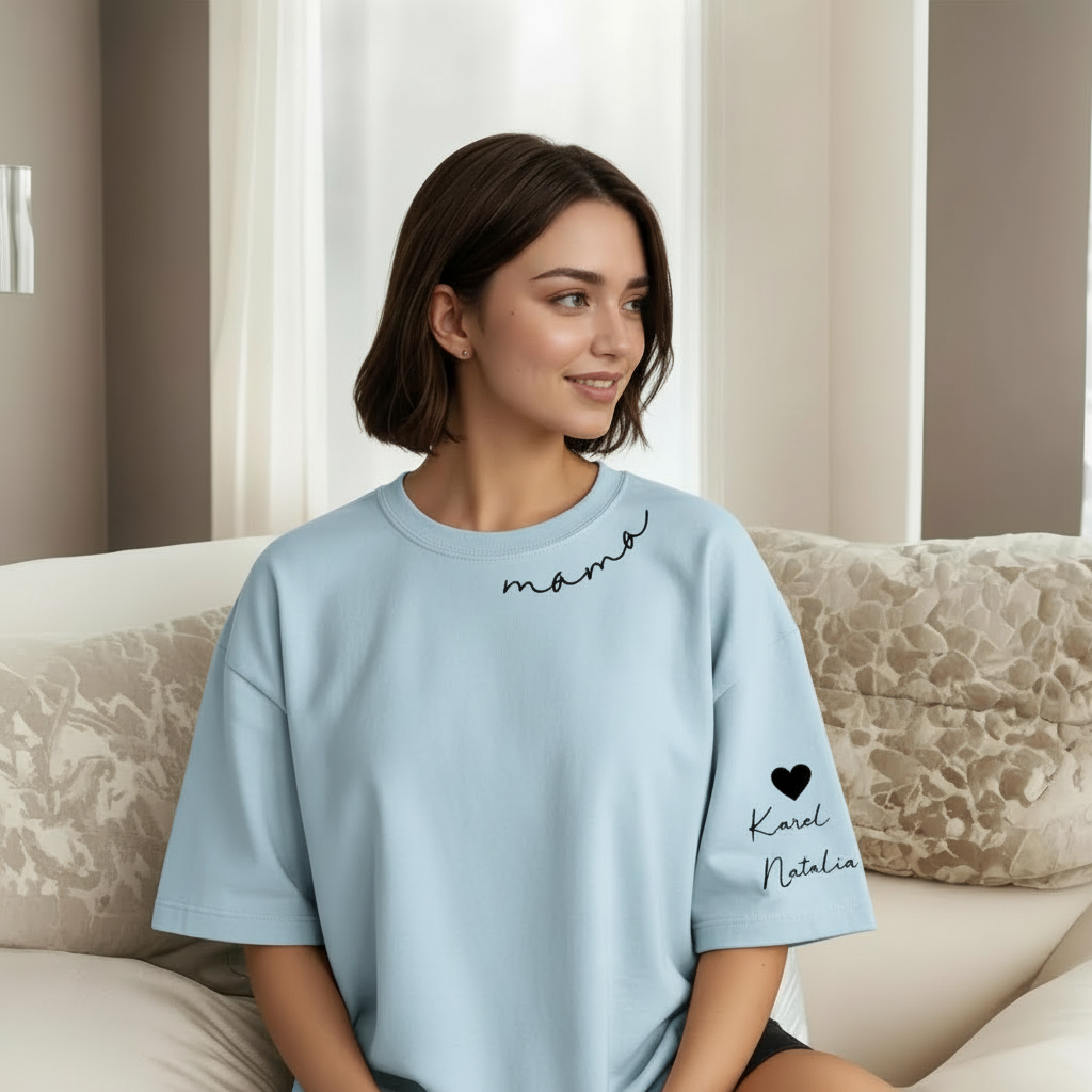 Personalized Mama Sweatshirt And Hoodie With Names On Sleeve