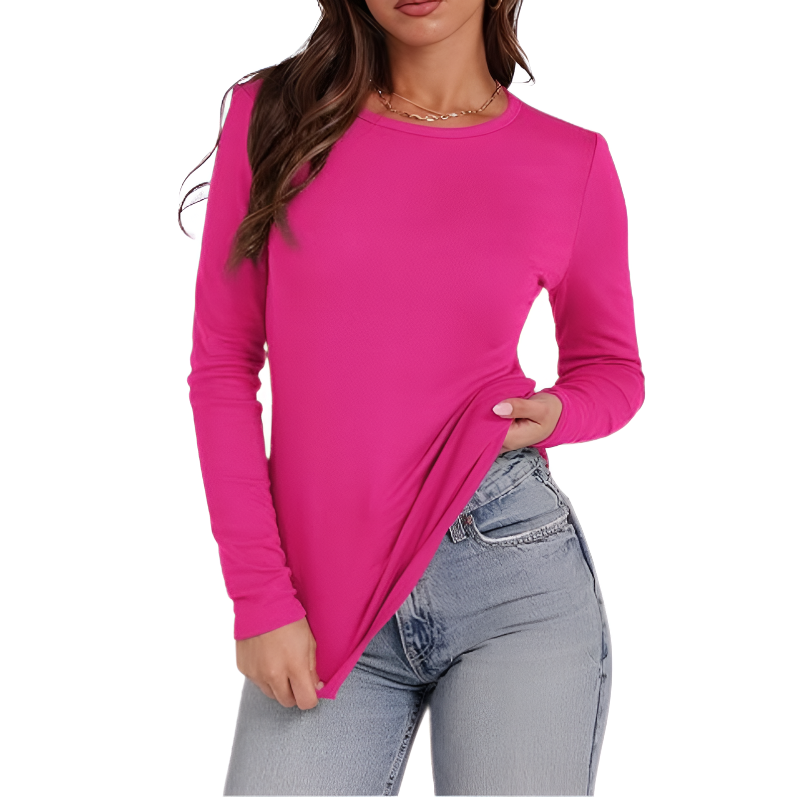 Soft Fleece Lined Long Sleeve Thermal Top For Women