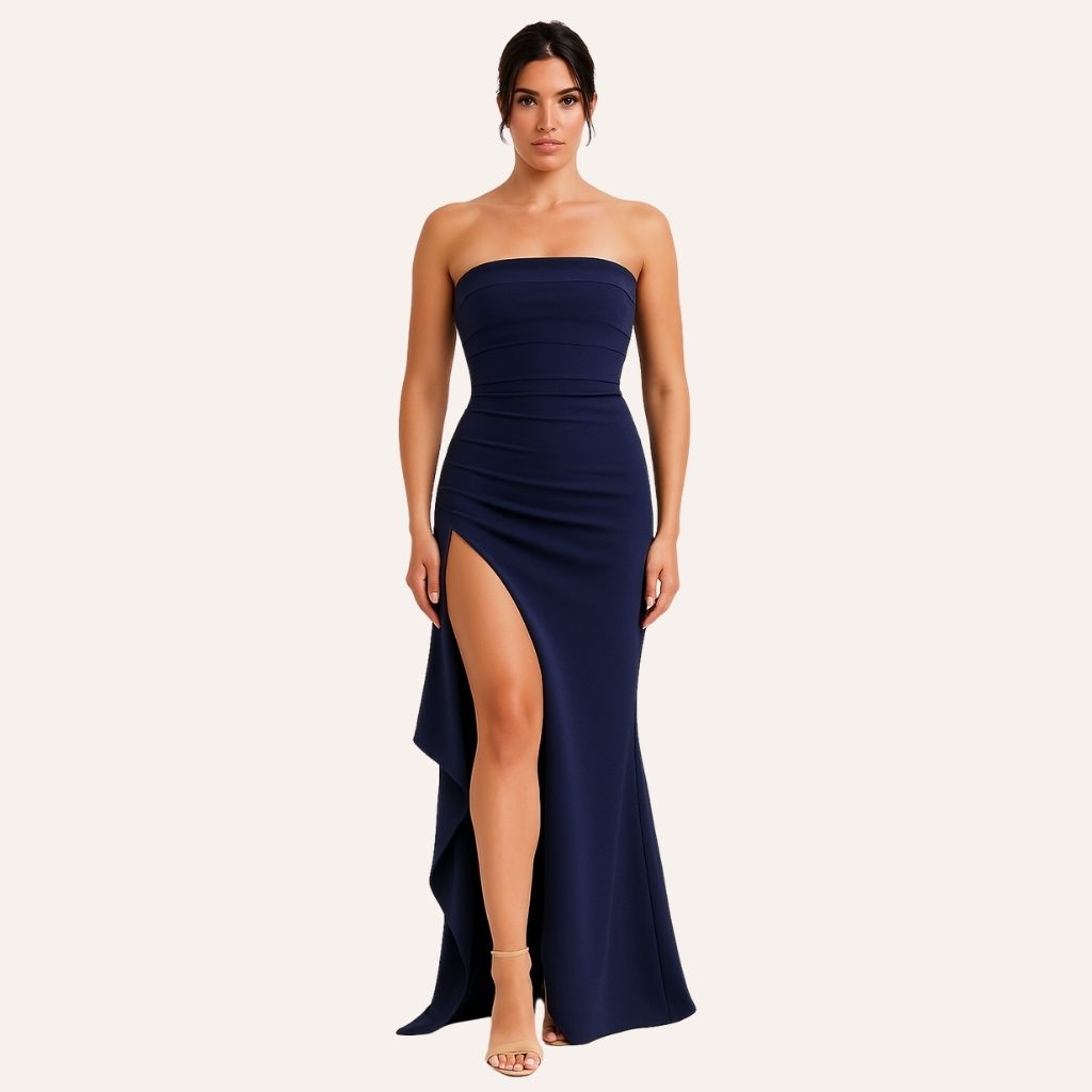Plum Strapless Elegance Maxi Dress-My Comfy Blouse