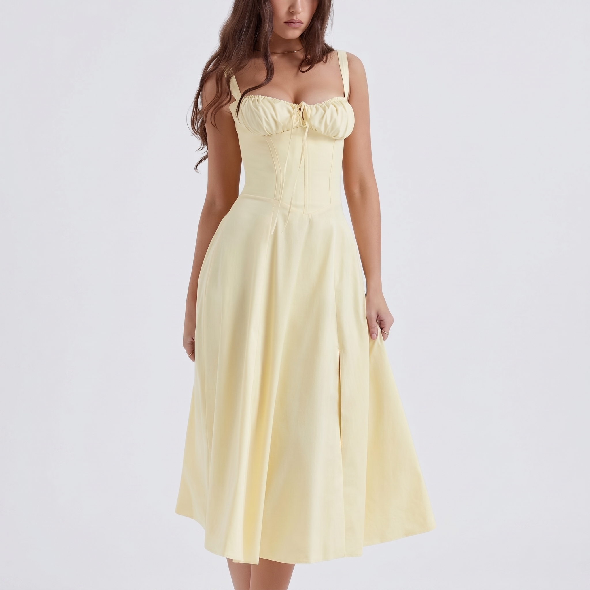 Printed A Line Dress With Spaghetti Straps For Women