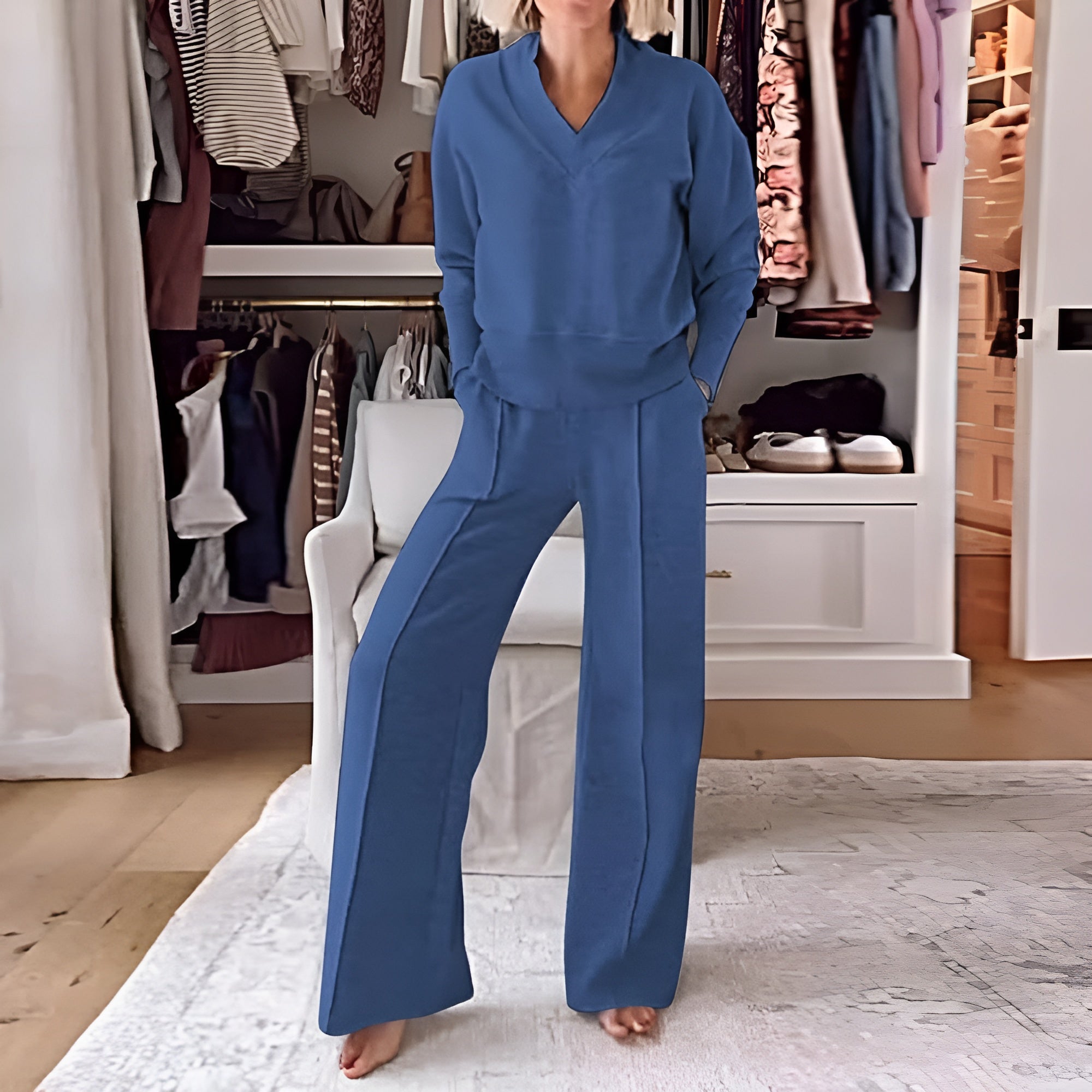 Pullover Casual Two Piece Set With Pants-My Comfy Blouse