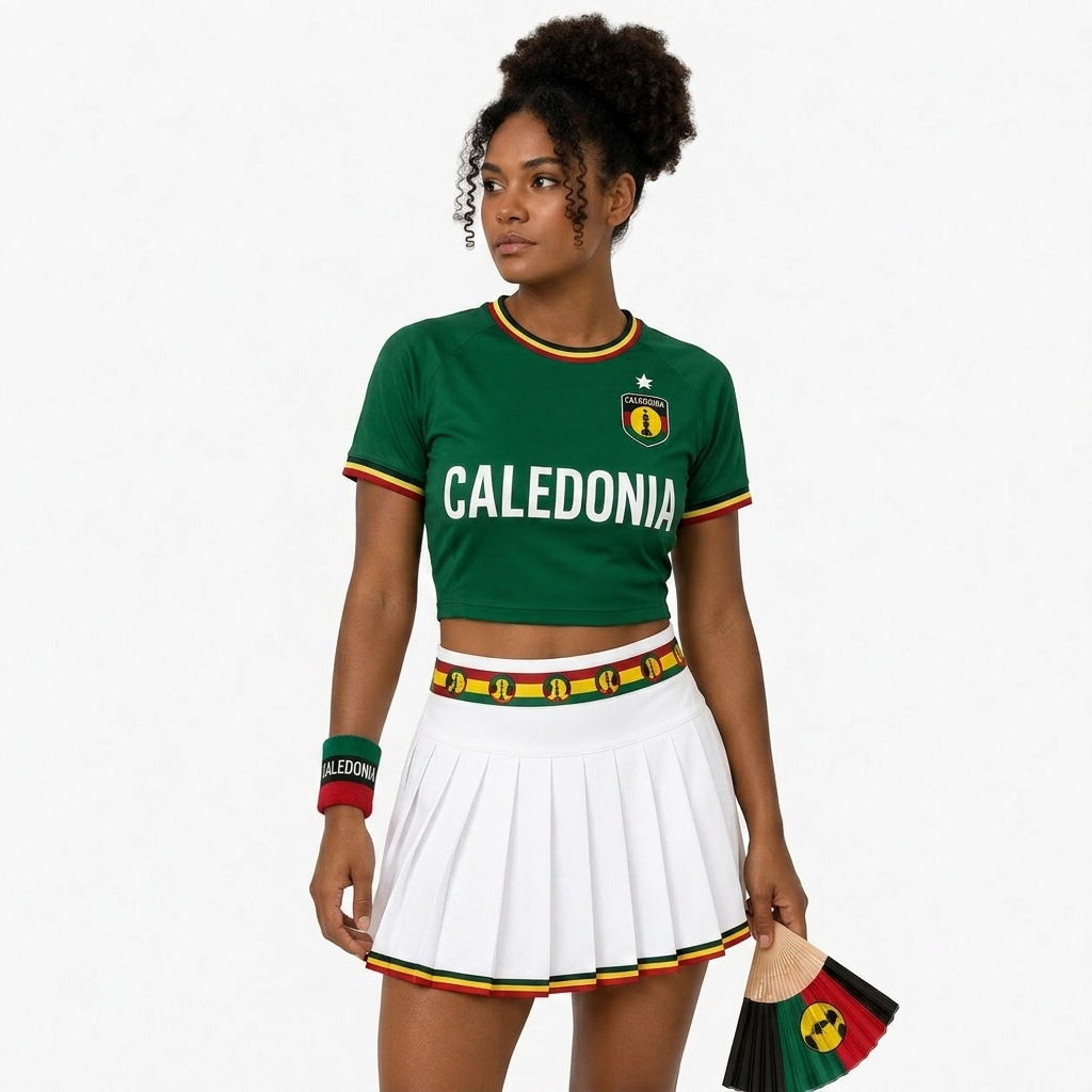 FIFA 2026 Caledonia Football Themed Two Piece Skirt Set For Women