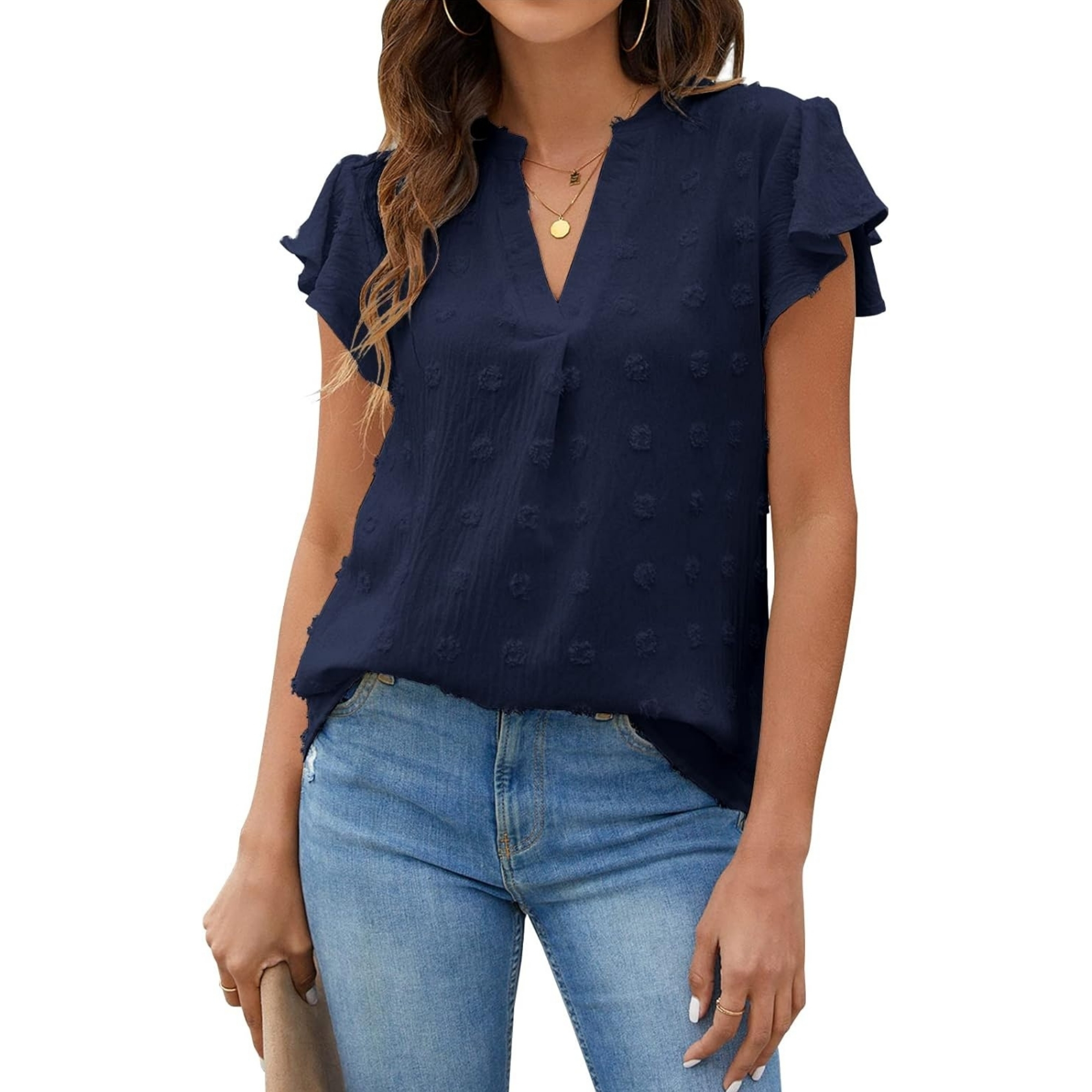 Ruffle Sleeve Flowy Everyday Summer Style Top