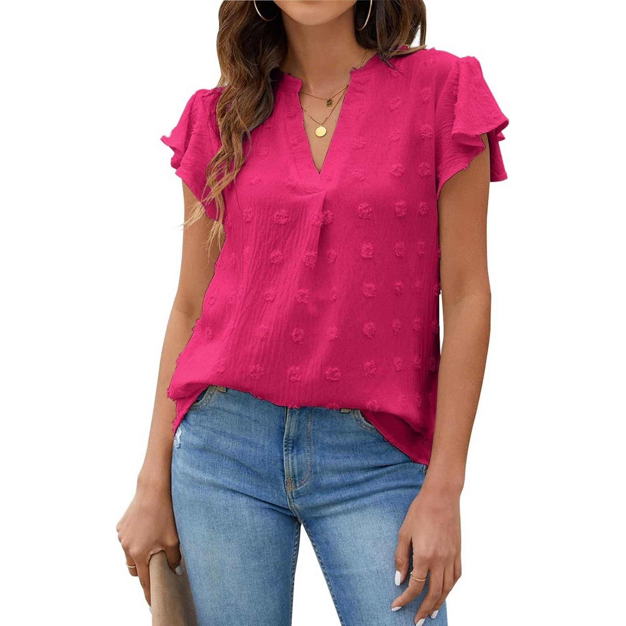 Ruffle Sleeve Flowy Everyday Summer Style Top