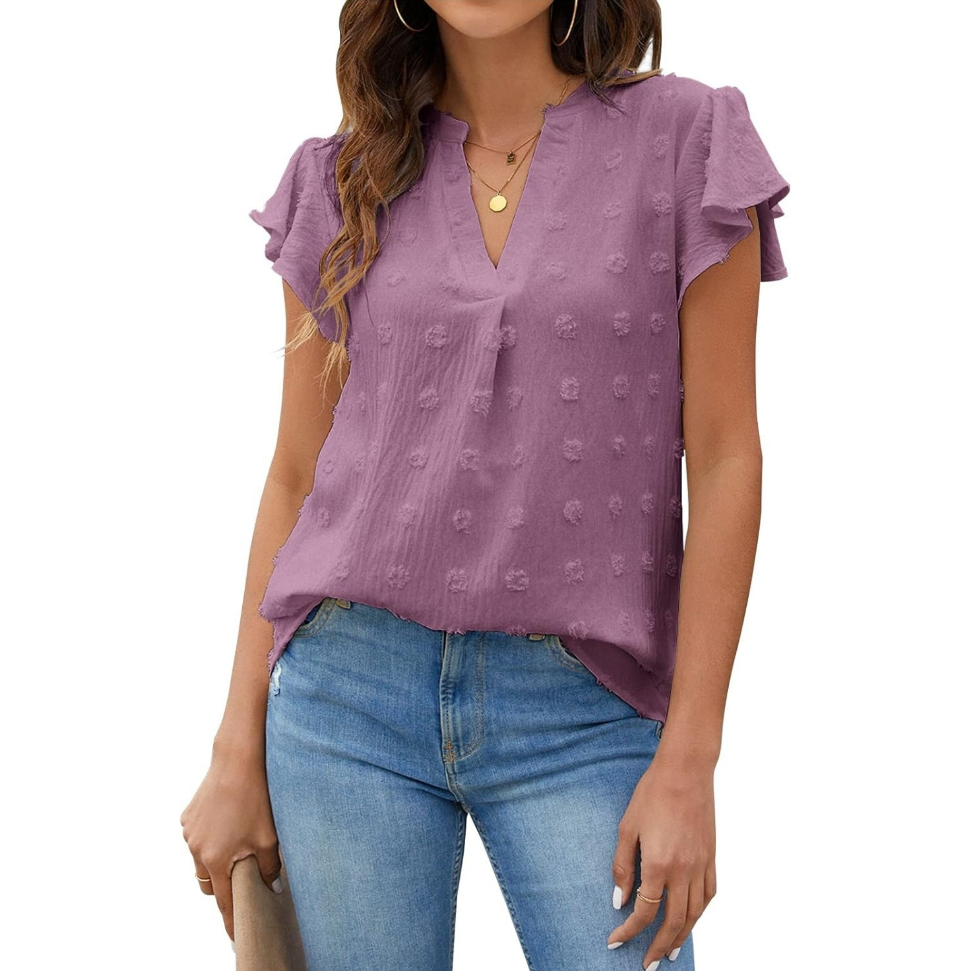 Ruffle Sleeve Flowy Everyday Summer Style Top
