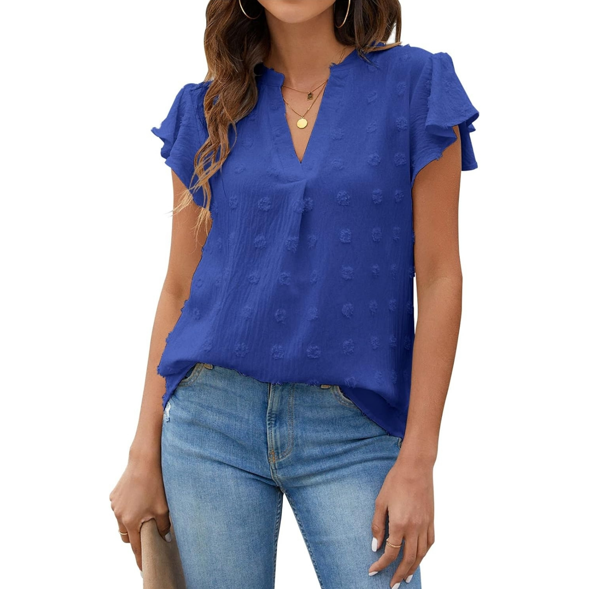 Ruffle Sleeve Flowy Everyday Summer Style Top