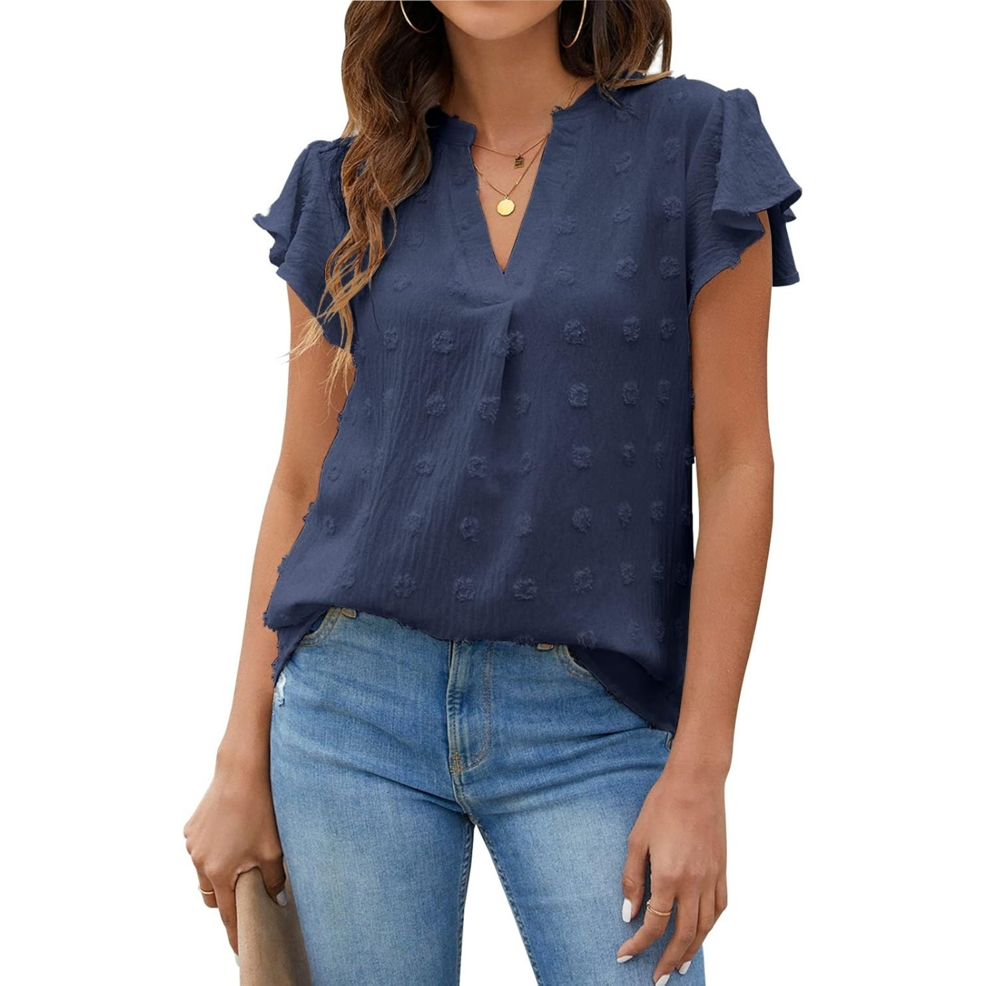Ruffle Sleeve Flowy Everyday Summer Style Top