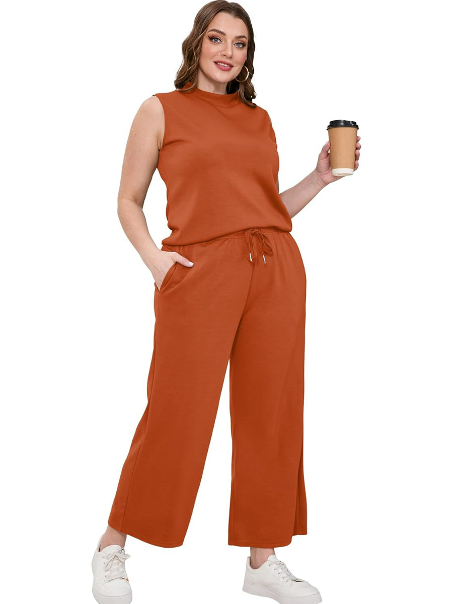 Two Piece Lounge Set With Summer Wide Pants Outfit-My Comfy Blouse