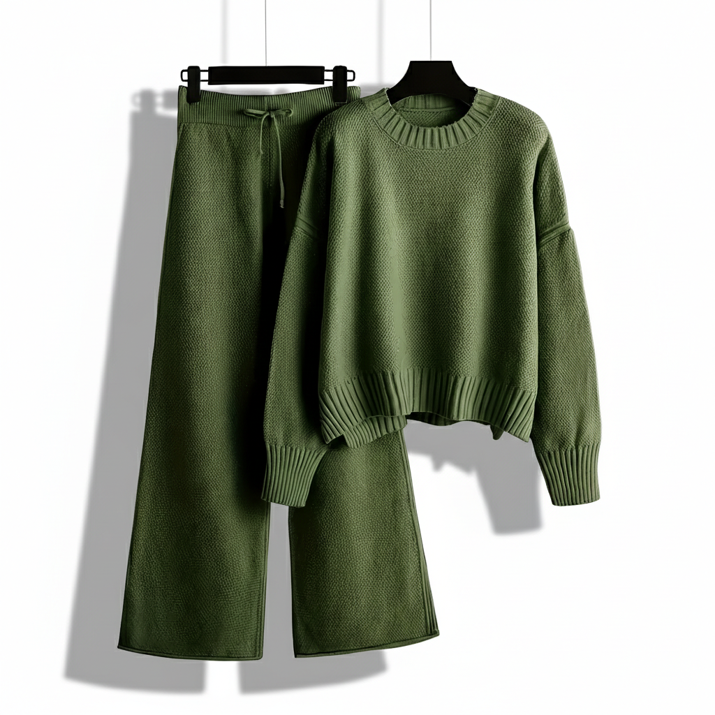 Seed Stitch Knit Two Piece Set For Women