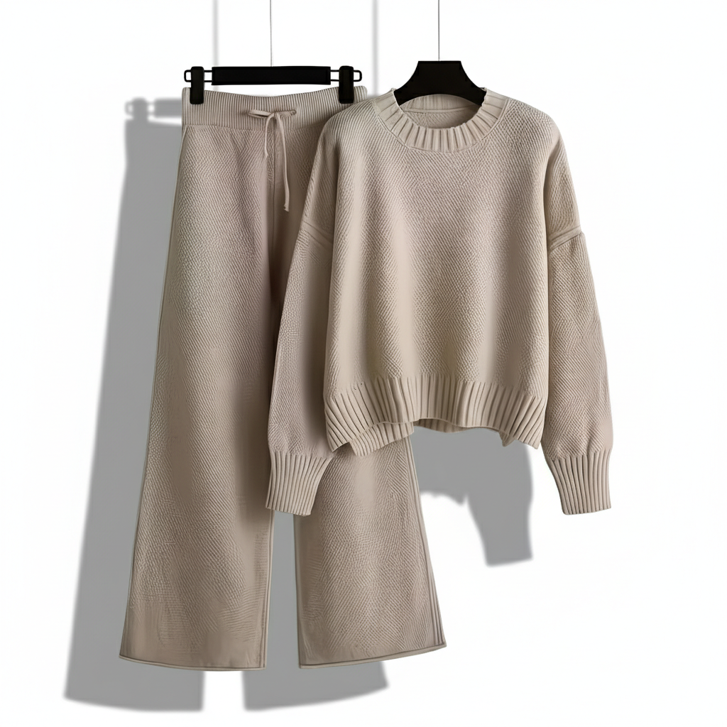 Seed Stitch Knit Two Piece Set For Women