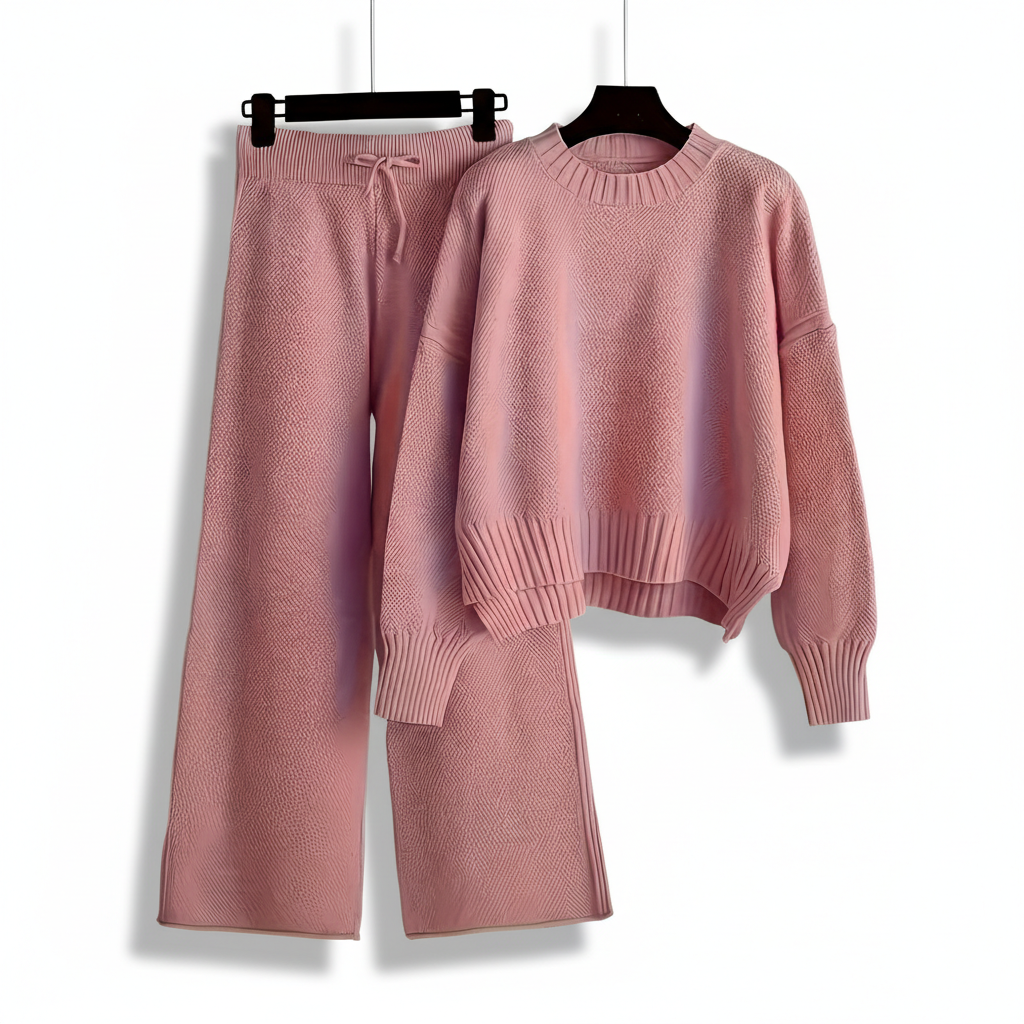 Seed Stitch Knit Two Piece Set For Women