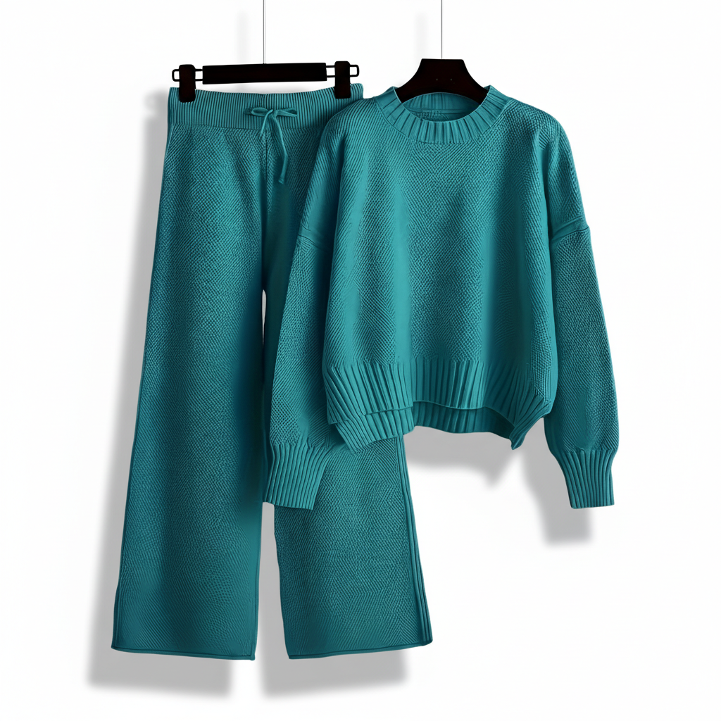 Seed Stitch Knit Two Piece Set For Women