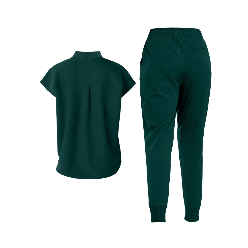 Short Sleeve Tunic Pants Mandarin Collar Set