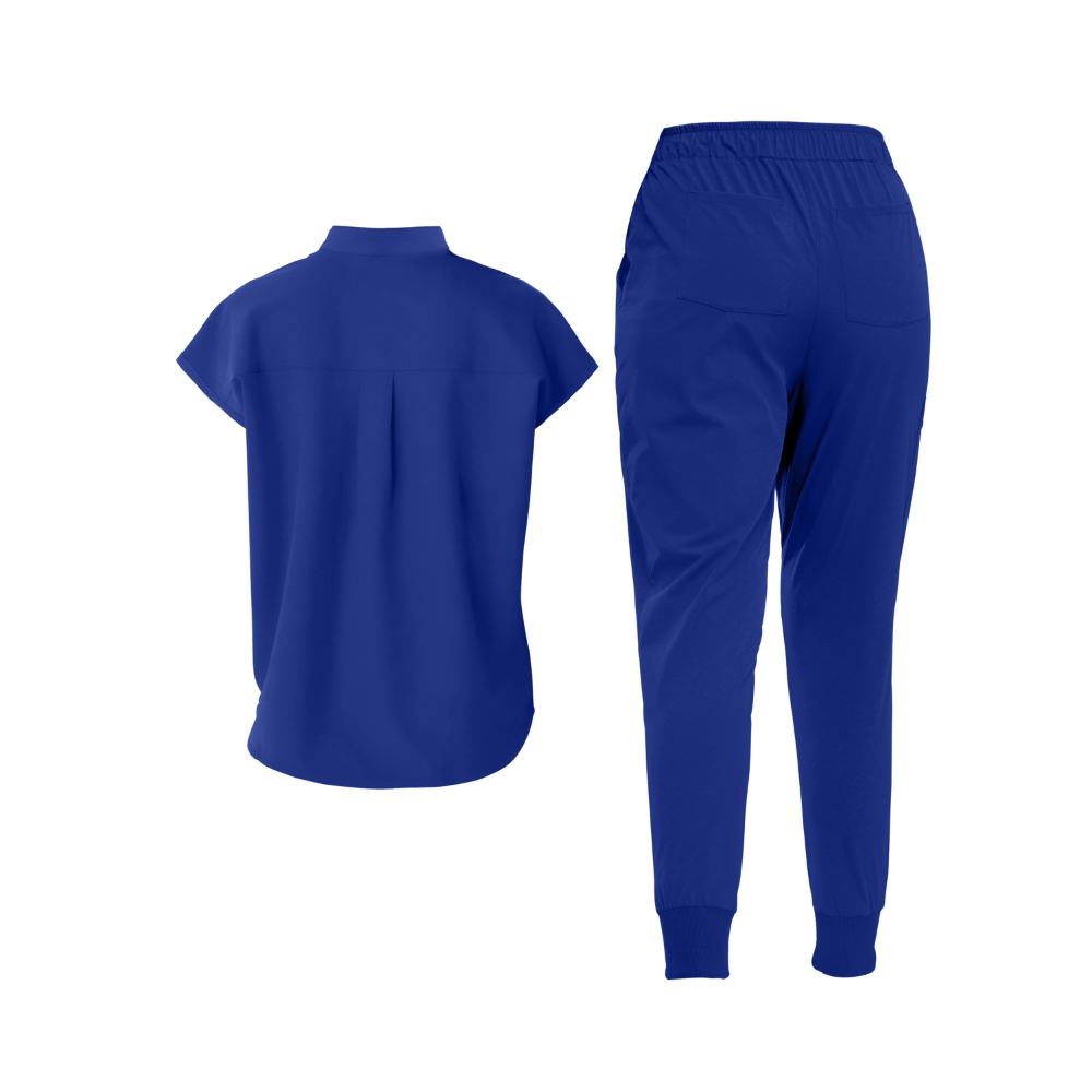 Short Sleeve Tunic Pants Mandarin Collar Set