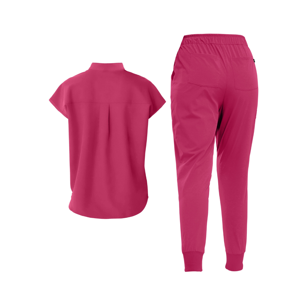 Short Sleeve Tunic Pants Mandarin Collar Set