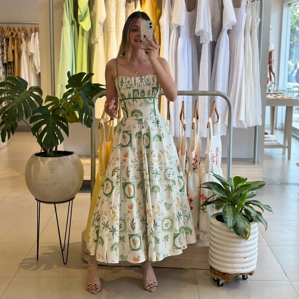 Sleeveless Printed Halter Maxi Dress For Women