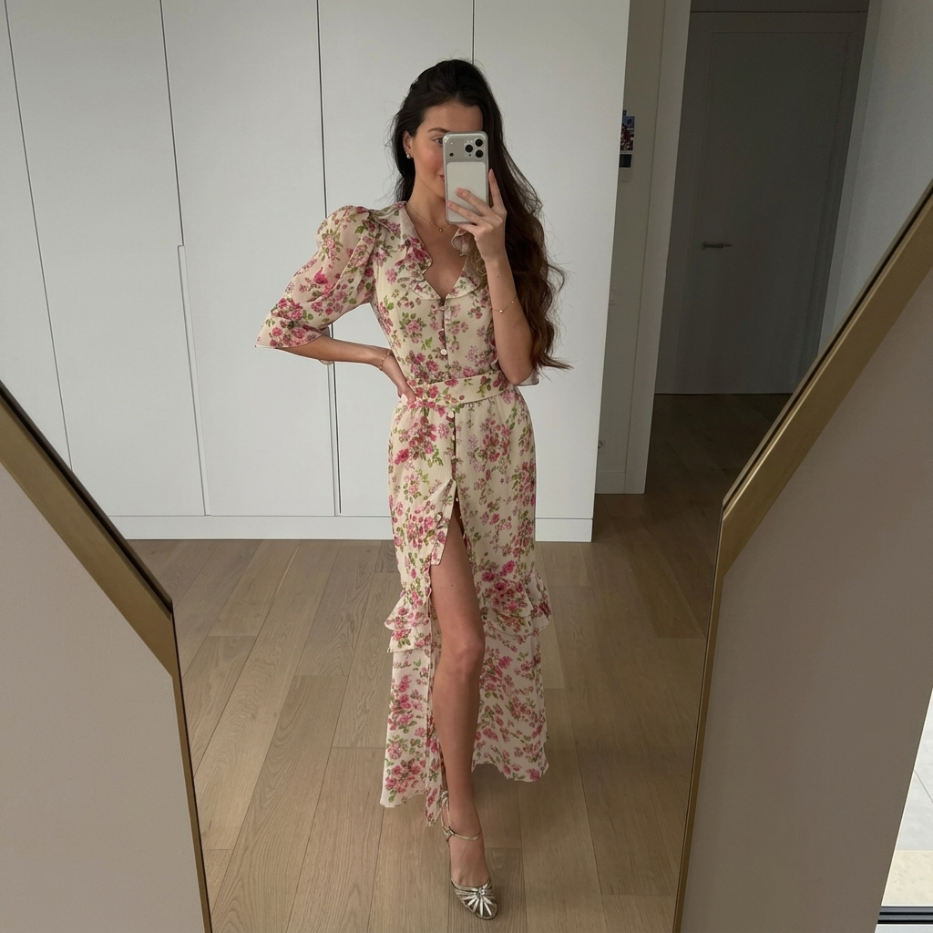 Sleeveless Printed Halter Maxi Dress For Women
