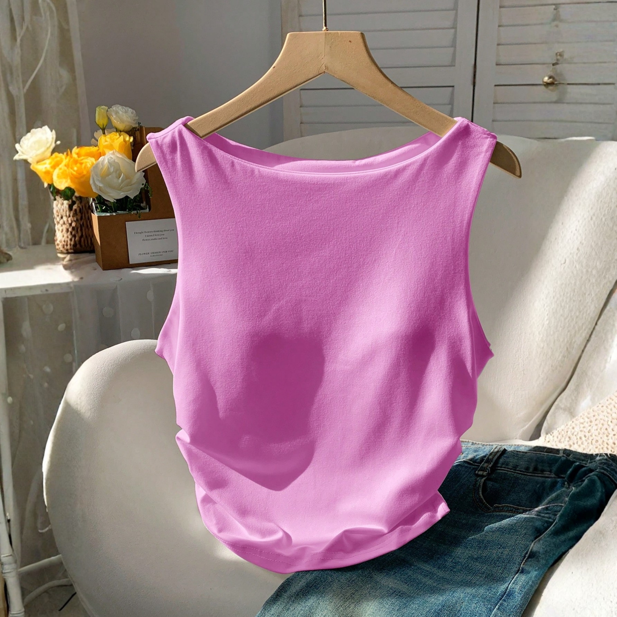 Slim Fit Tank Top With Built In Padding