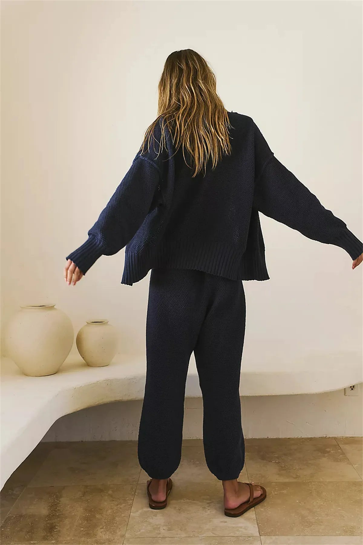 Soft And Comfy Ribbed Knit Cardi Set-My Comfy Blouse