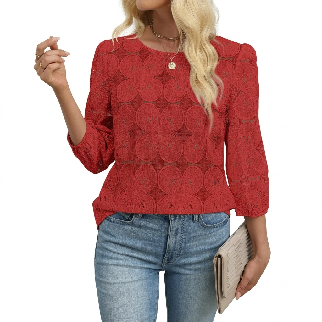 Spring Summer Lace Shirts For Women