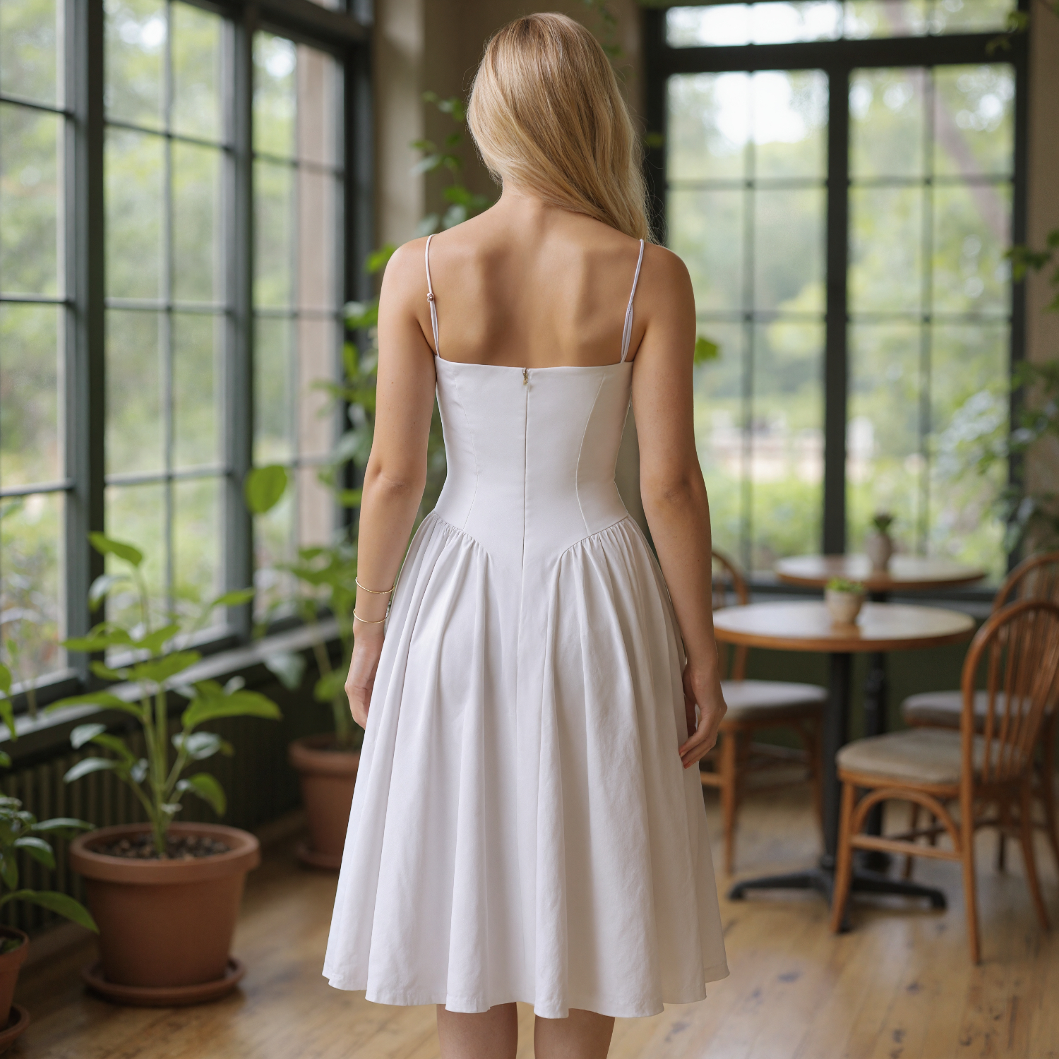 Structured Corset Flare Hem Dress