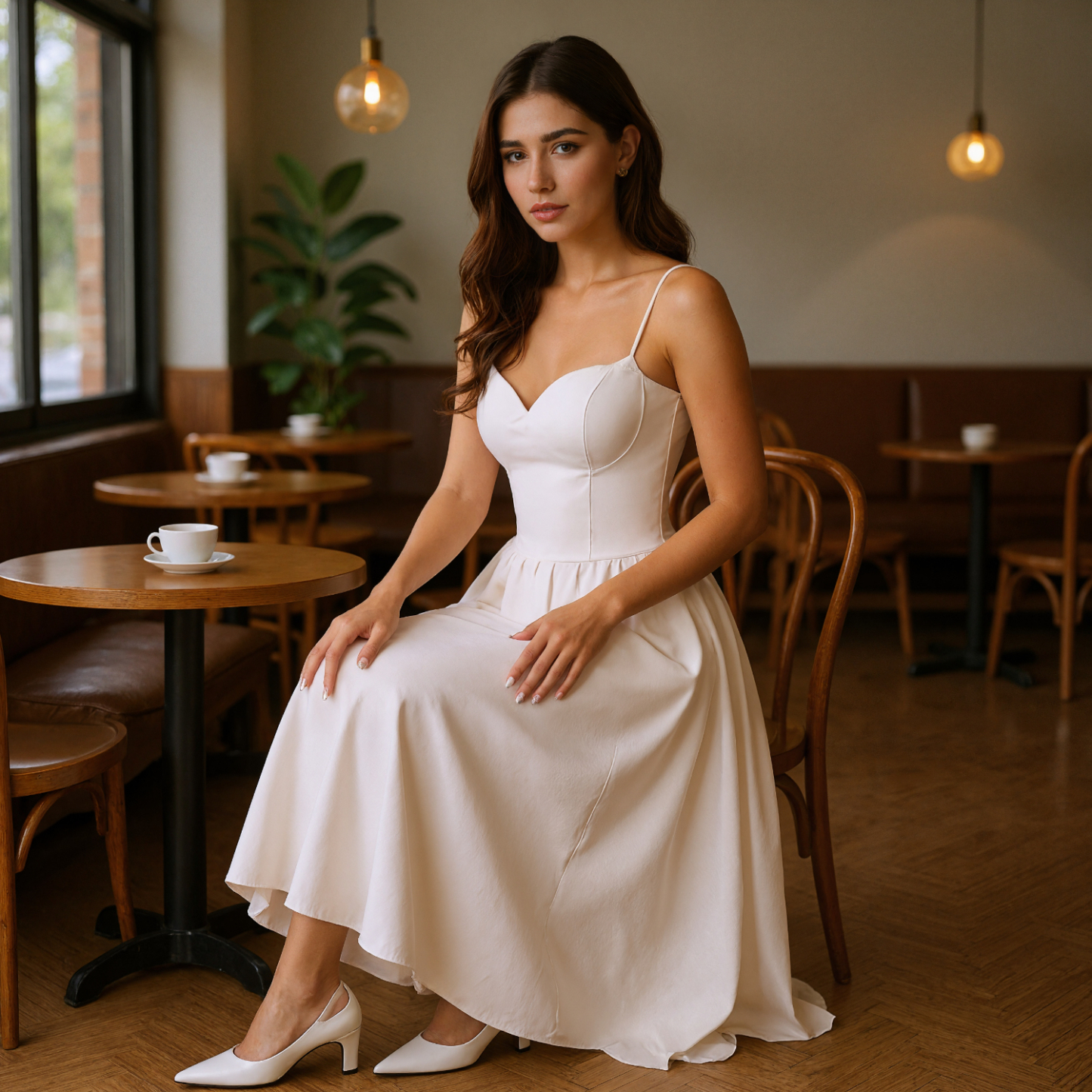 Structured Corset Flare Hem Dress