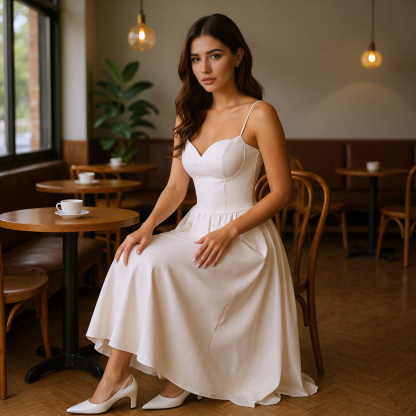 Structured Corset Flare Hem Dress