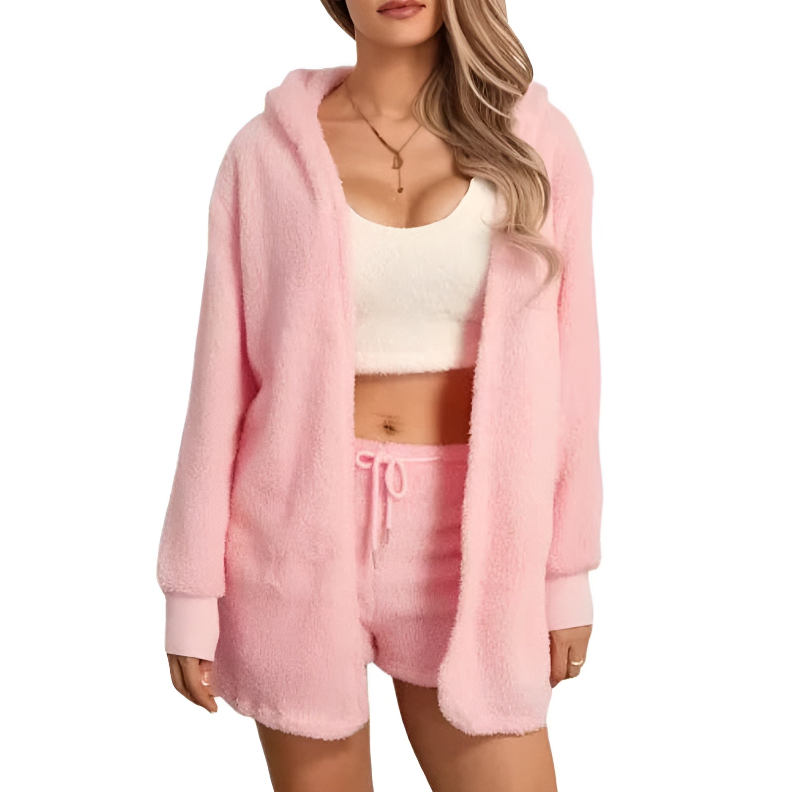 Textured Three Piece Loungewear Set-My Comfy Blouse