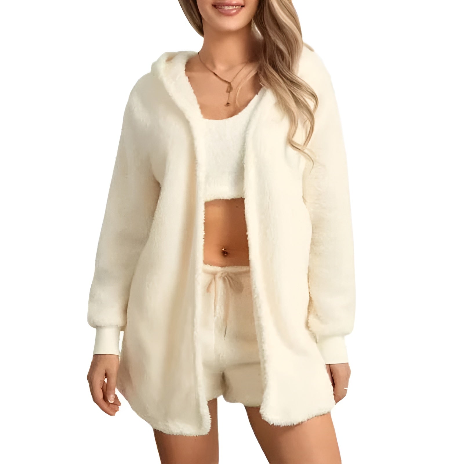 Textured Three Piece Loungewear Set-My Comfy Blouse