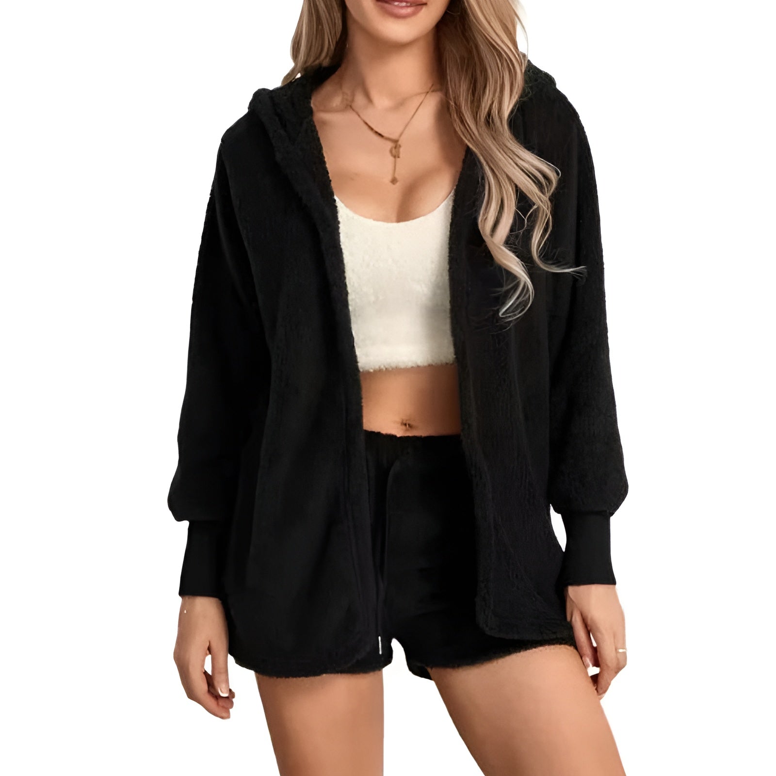 Textured Three Piece Loungewear Set-My Comfy Blouse