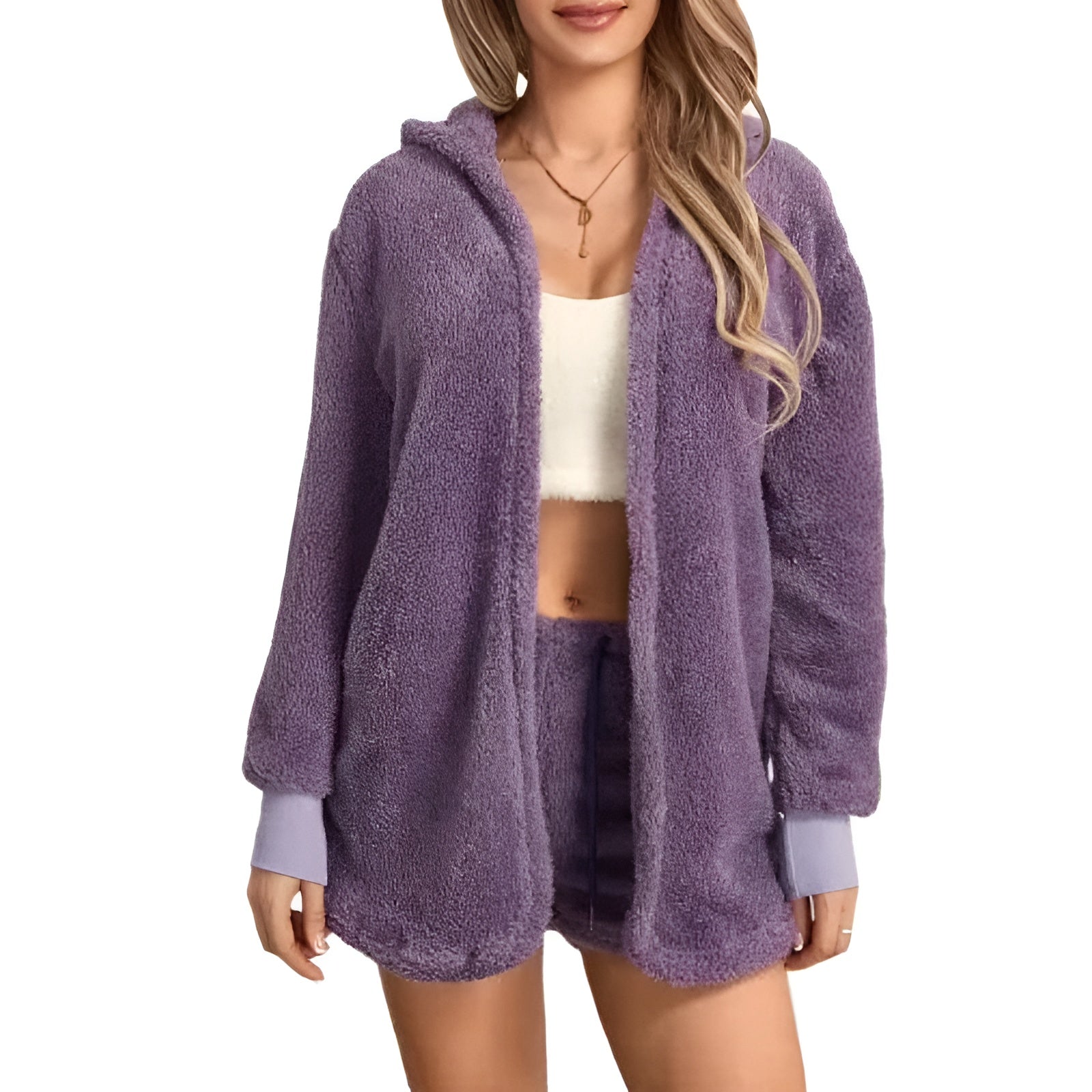 Textured Three Piece Loungewear Set-My Comfy Blouse