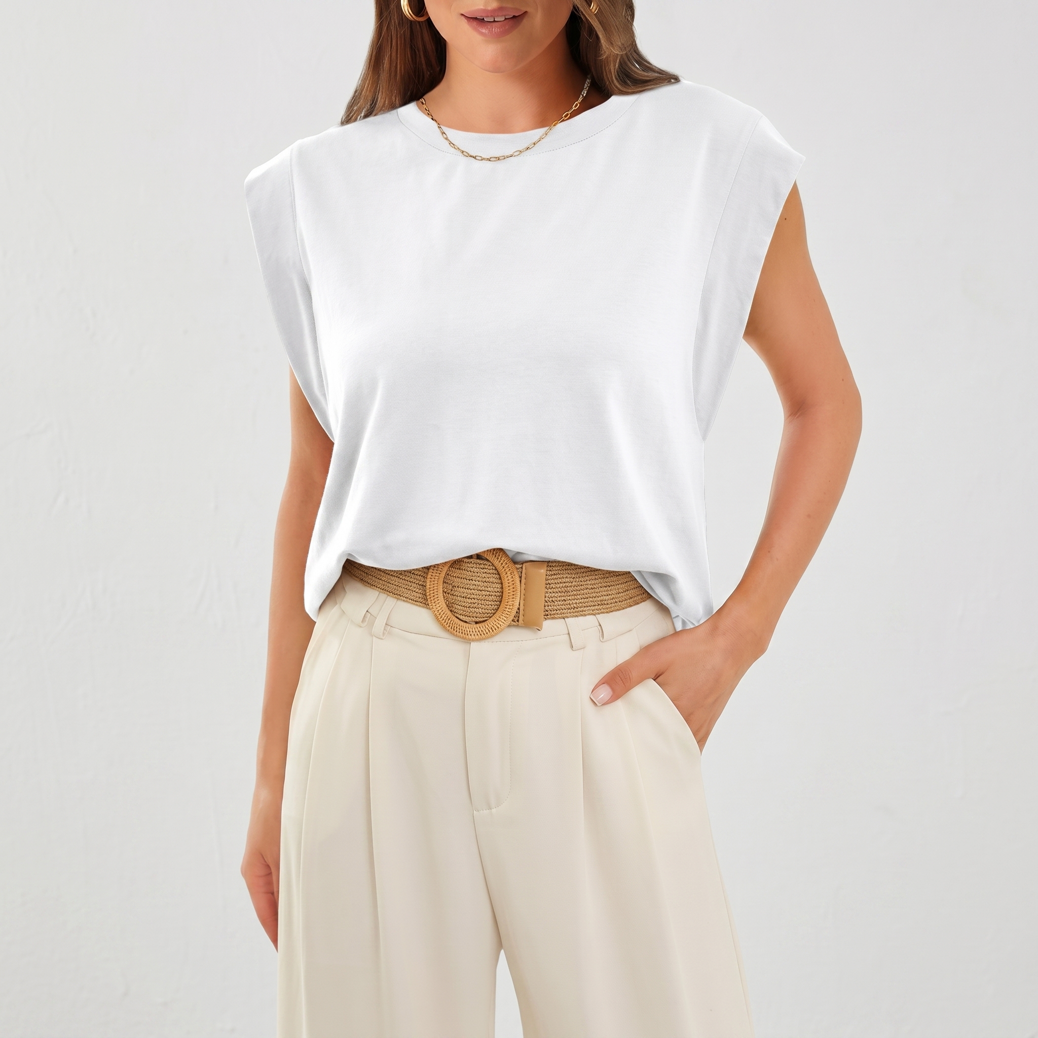 Basic Cap Sleeve Tops For Summer