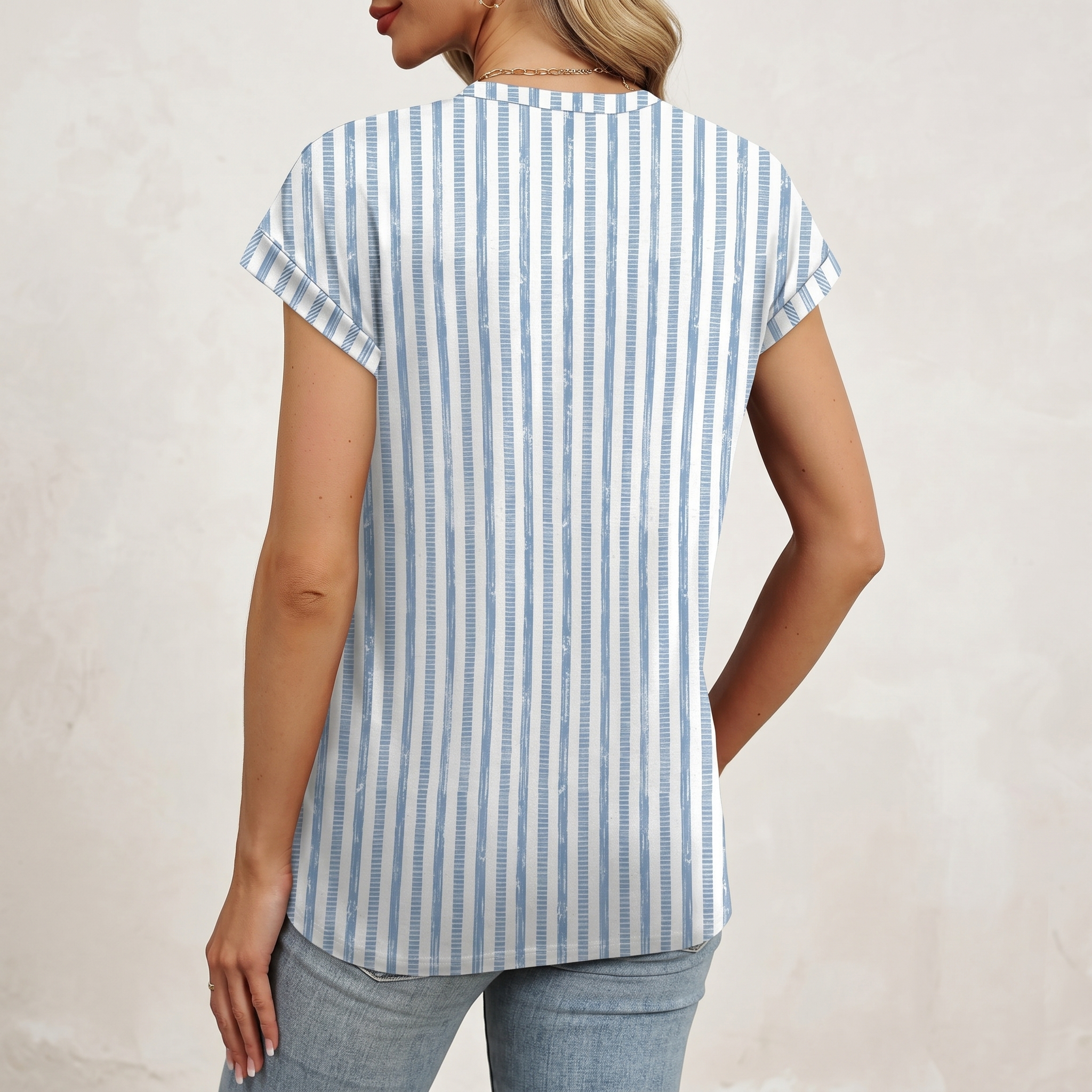 Short Sleeve Shirts Crew Tunic Blouses For Summer 
