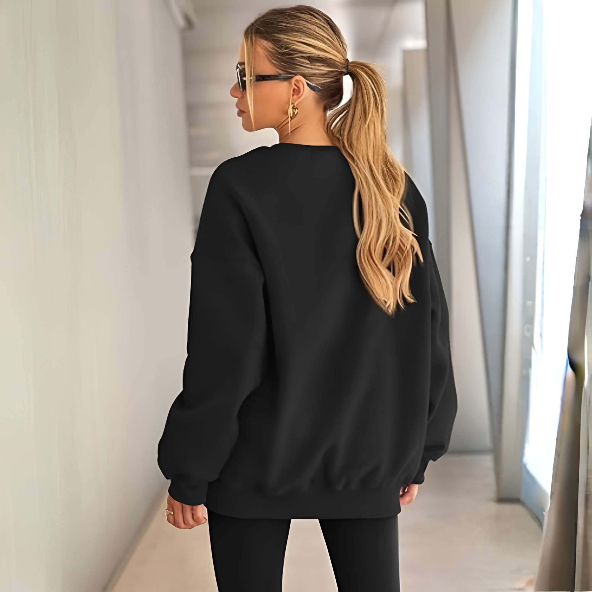 Oversized Sweatshirt Hoodies With Fleece For Women