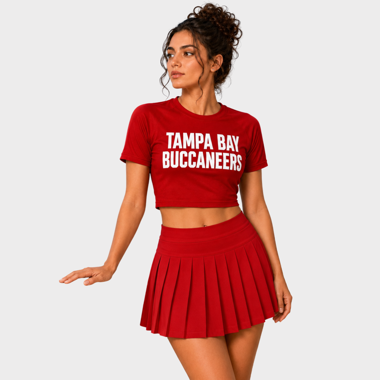 Tampa Bay Buccaneers Football Team Printed Two Piece Top And Skirt Set For Women
