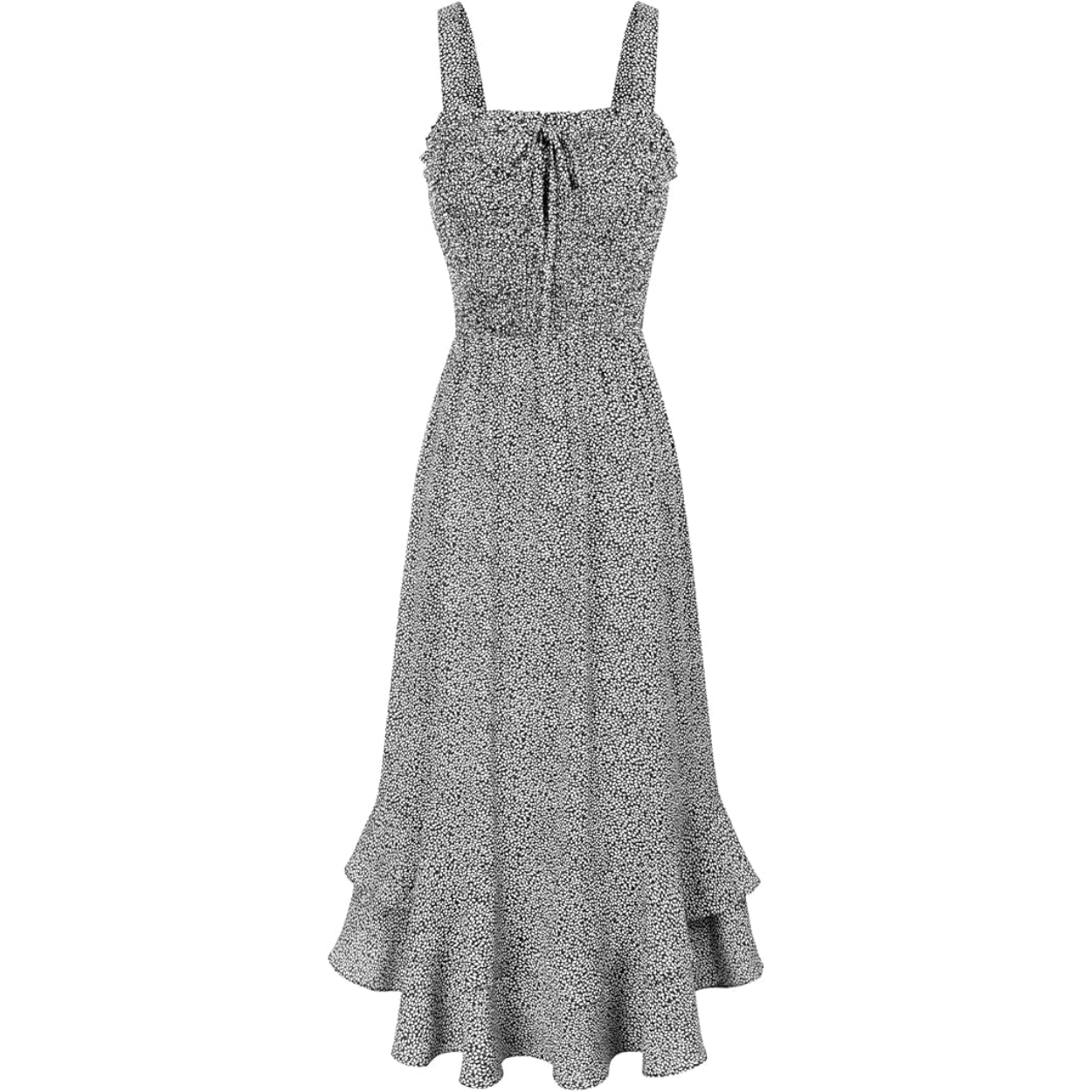 Floral Boho Maxi Dress With Strappy Design And Swing Style For Women