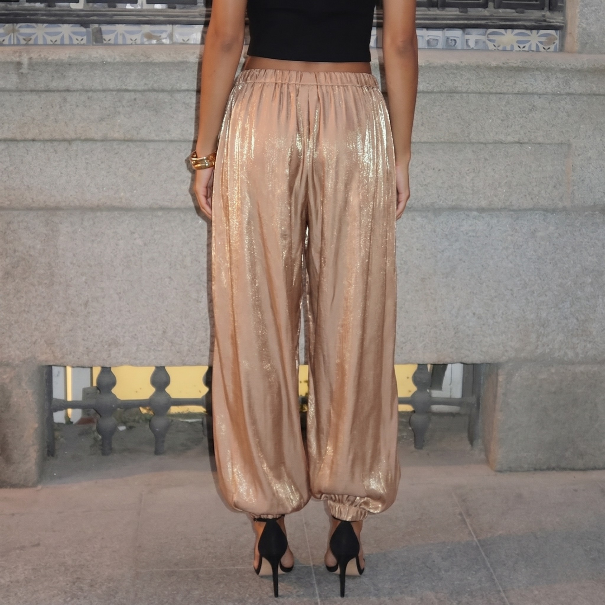 Loose Fit Vintage Design High Rise Long Pants For Women