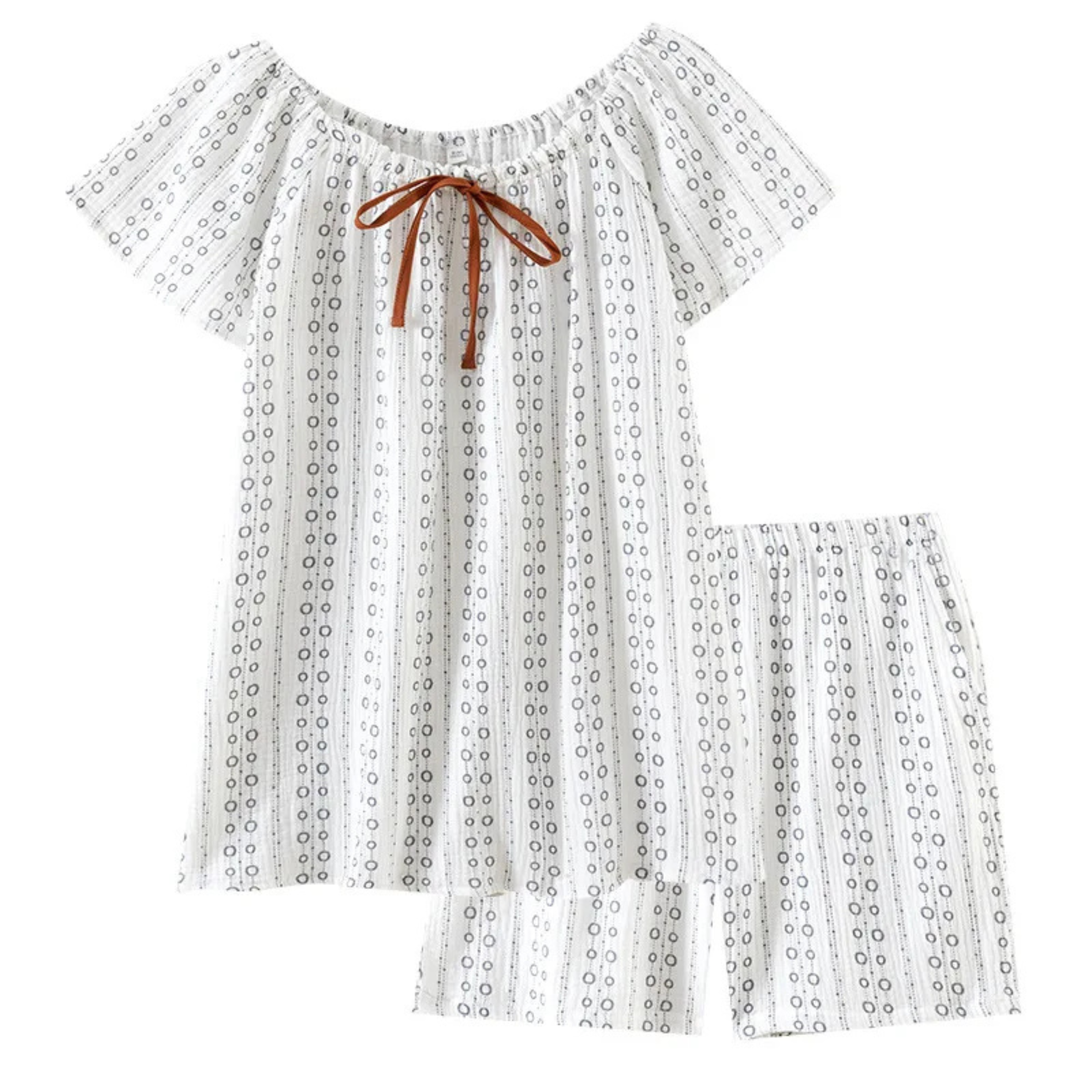 Floral Patterned Gauze Loungewear Dress